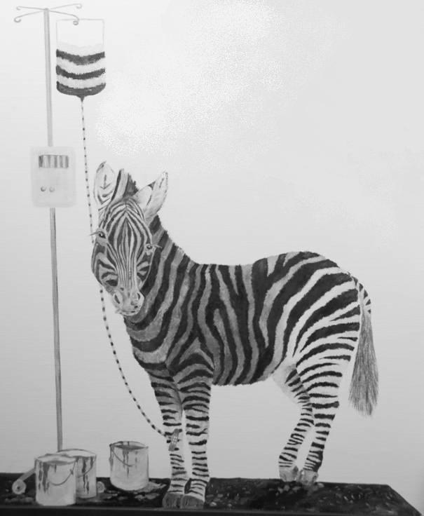 Muurschildering zebra